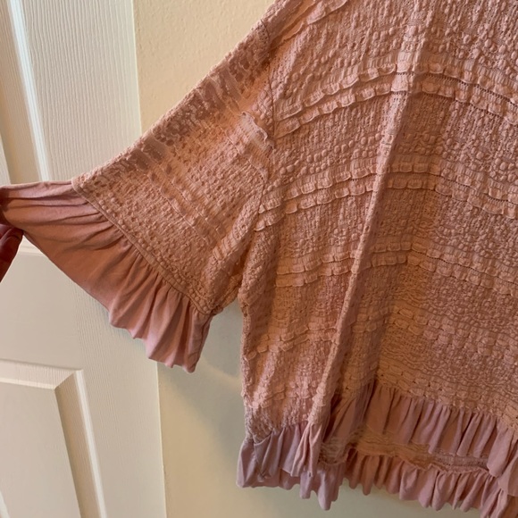 NWOT Umgee Pink Flowy High Low Blouse-Sm - Picture 2 of 6